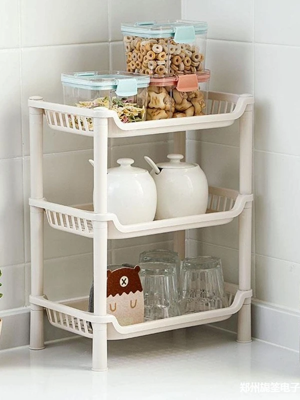 1pc Multi-layer Kitchen Storage Rack White