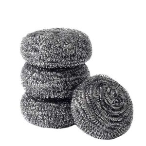 4pcs Stainless Steel Cleaning Balls, Sponge Cleaning Balls Tool Brush, High-Density Metal Scourer Cleaning Pad Ball, Suitable For Pot And Pan Cleaning, Used For Removing Rusty Greasy Kitchen Utensils And Cleaners Camping Silver