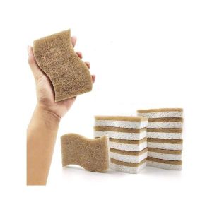 12pcs Natural Kitchen Sponge - & Compostable Cellulose And Coconut Dishwashing Scrubber Sponge,Kitchen,Bathroom,Home,Household Supplies Multicolor