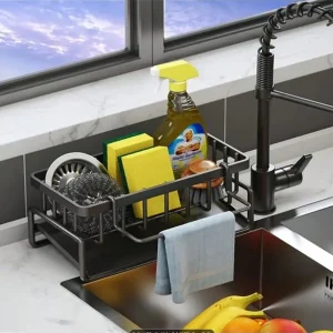 1pc-Kitchen Sink Organiser, Kitchen Sink Sponge Organiser, Rustproof 304 Stainless Steel Sponge Organiser, Bathroom And Kitchen Utensils Sponge Organiser,Kitchen Storage,Kitchen Organizer,Kitchen Organiser,Storage Items,Kitchen,Storage,Organizer,Organiser,Organization,Organizers,Drawer Organizer,Travel,Kitchen Items,Kitchen Utensils,Kitchen Tools,Kitchen Things. Multicolor