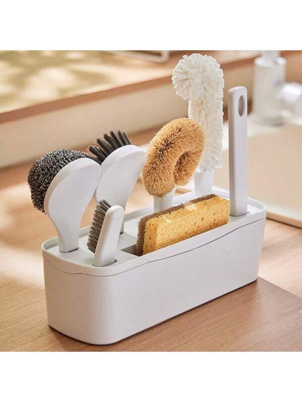 Multi-Function Steel Wire Ball Brush With Handle, Cleaning Brush Set For Kitchen Household Multicolor