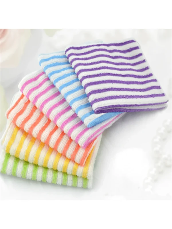 2/5/10pcs Reusable Microfiber Kitchen Dishcloths, Soft Absorbent Cleaning Rags, Multi-Purpose For Kitchen, Bathroom, Car, Windows Multicolor