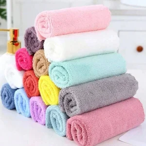 10pcs Household Wave Pattern Dishwashing Cloth, Thickened Coral Fleece Non-Stick Oil Slouchy Cleaning Cloth Kitchen Dishcloth, Single Random Design Multicolor