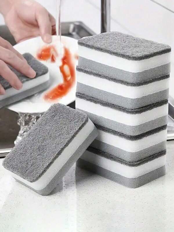 5pcs High-Density Kitchen Sponge For Dish Cleaning And Kitchen Cleaning,Kitchen,Bathroom,Home,Household Suppliers Multicolor